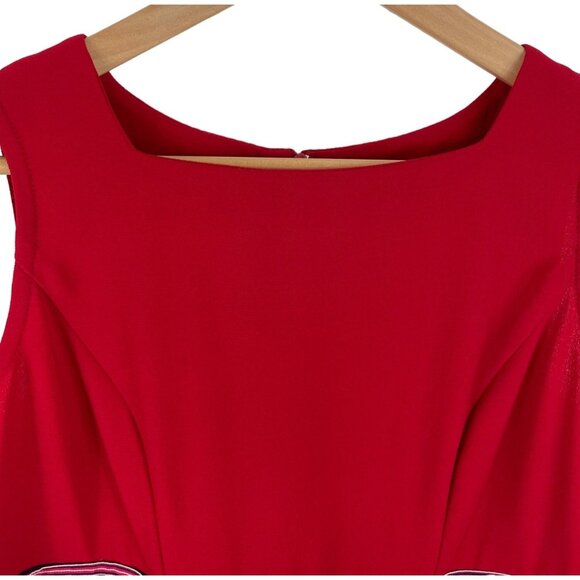 Studio I Women SIze 8 Red & Blue Sleeveless Dress Suit Jacket Set Nautical - Picture 11 of 15